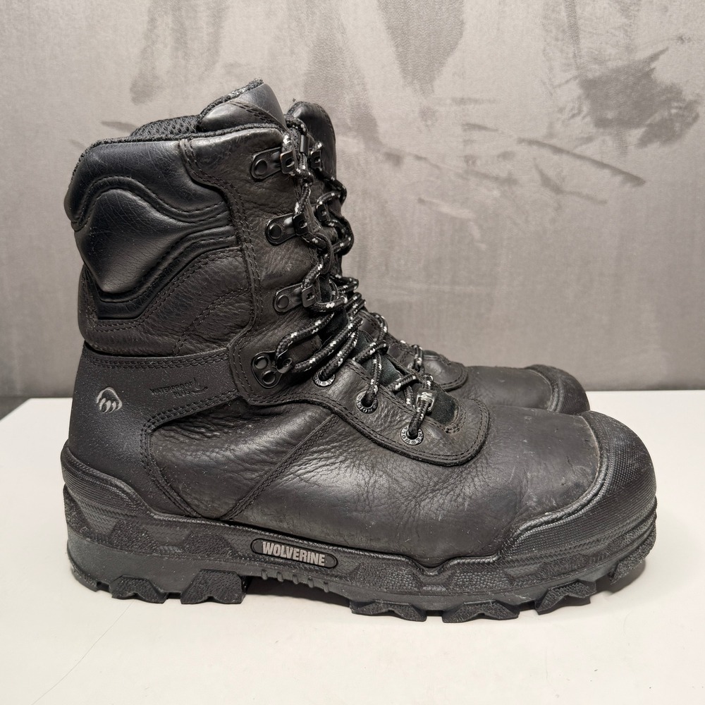 Wolverine W191044 Composite Toe Work Boots Mens 11.5 Black Insulated Safety Shoe